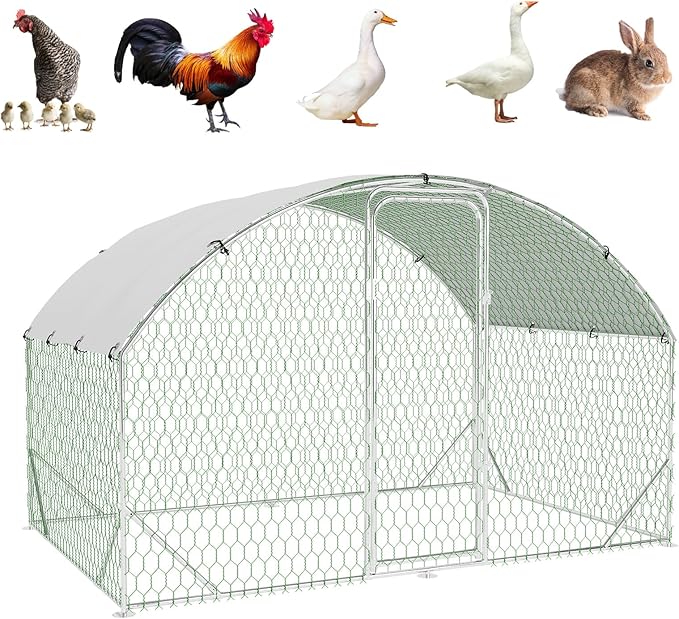 HawkGuard Chicken Coop with UV Cover & Rust-Proof Frame