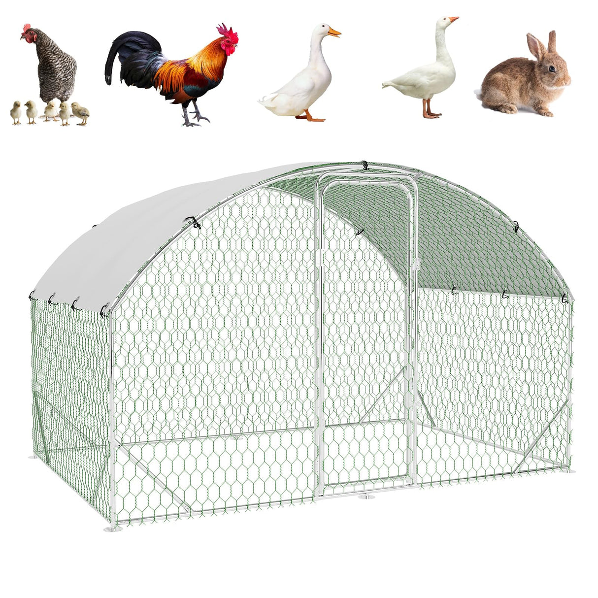 HawkGuard Chicken Coop with UV Cover & Rust-Proof Frame