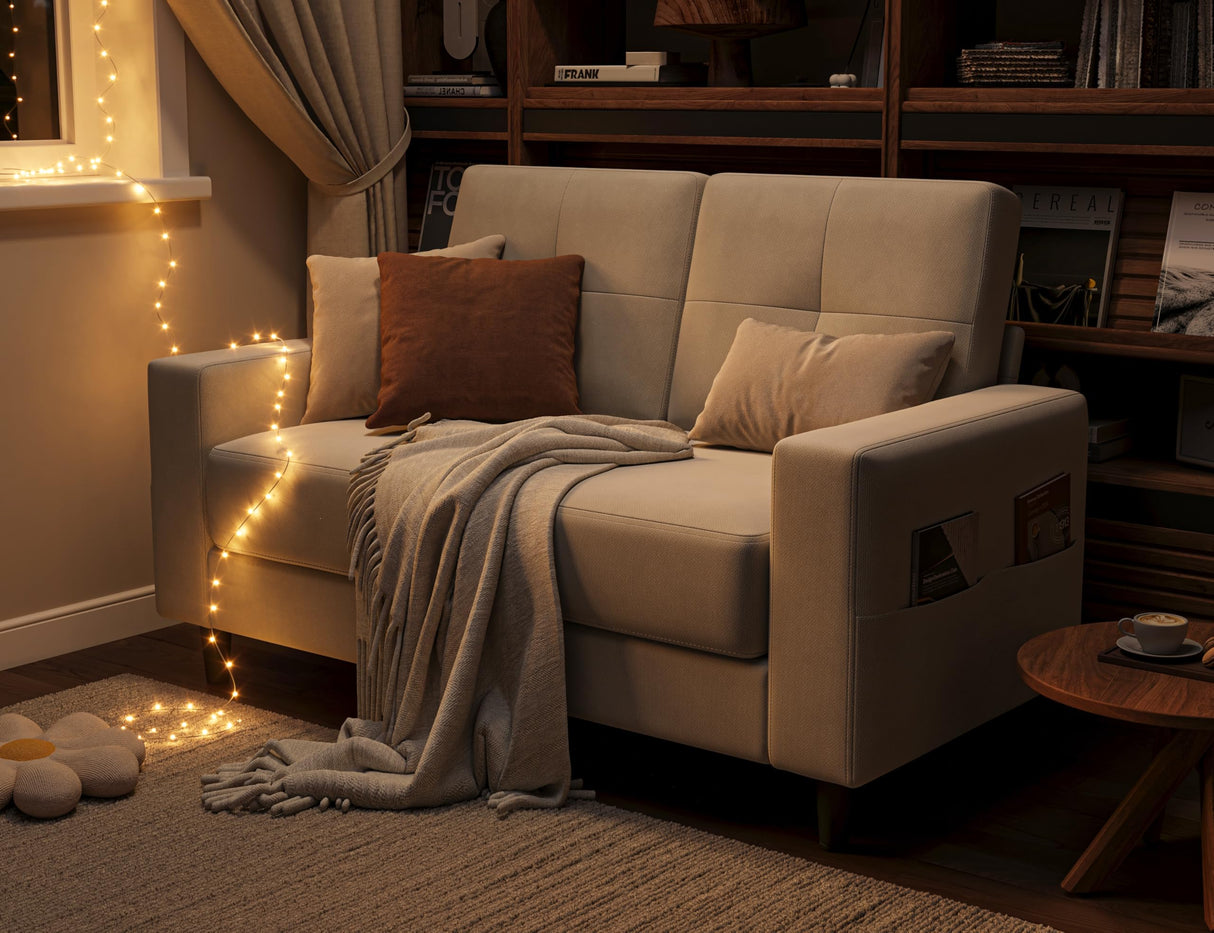 53" Loveseat Sofa - Compact 2-Seater Couch for Small Spaces