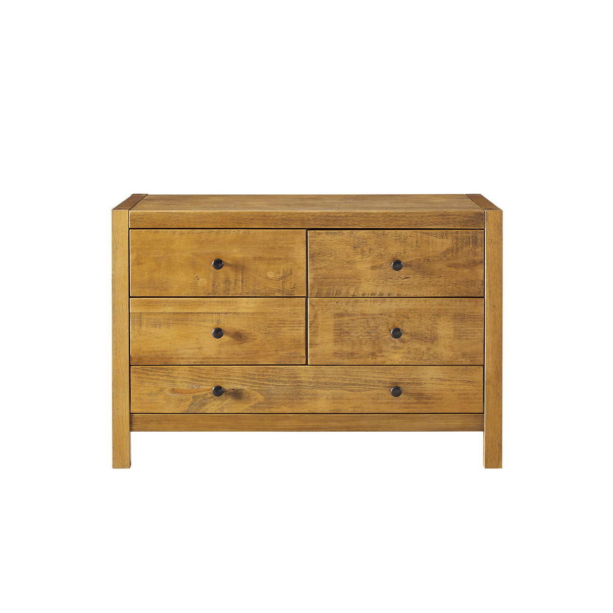 Rustic Wood with 5-Drawer Dresser