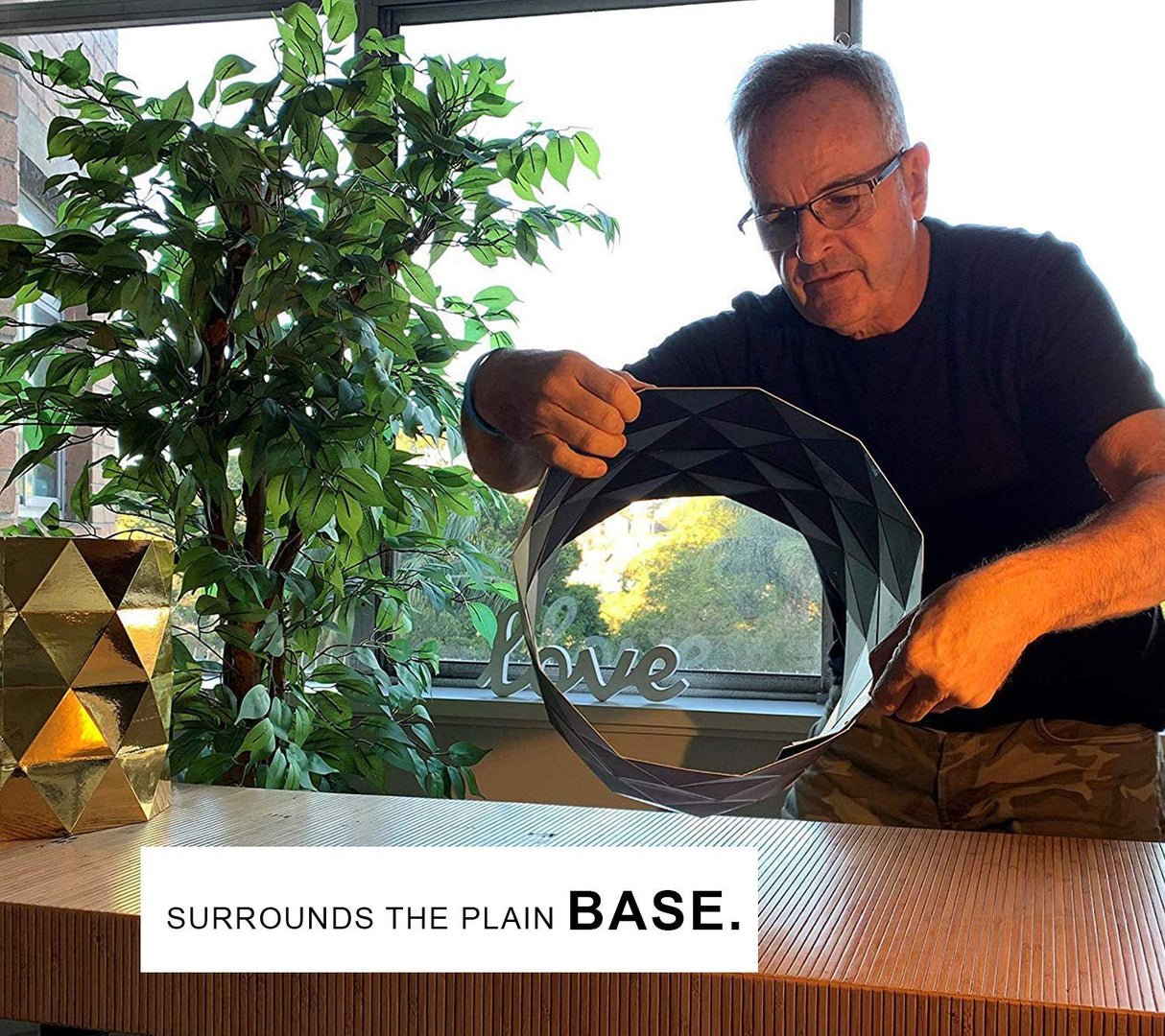 Deluxe 78" Golden Cane Palm Artificial Tree + Premium Fiddle Leaf Foliage