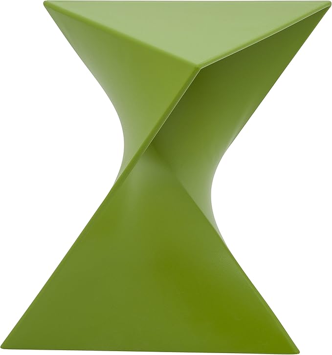 15.75" Red Stackable Side Table - Weather-Resistant Triangular Plastic Accent End Table