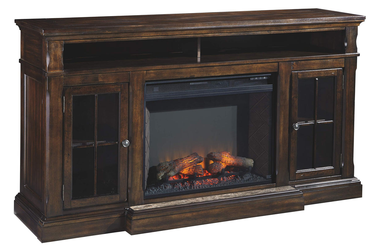 Roddinton Traditional TV Stand With Fireplace Option Fits TVs up to 70", 2 Cabinets