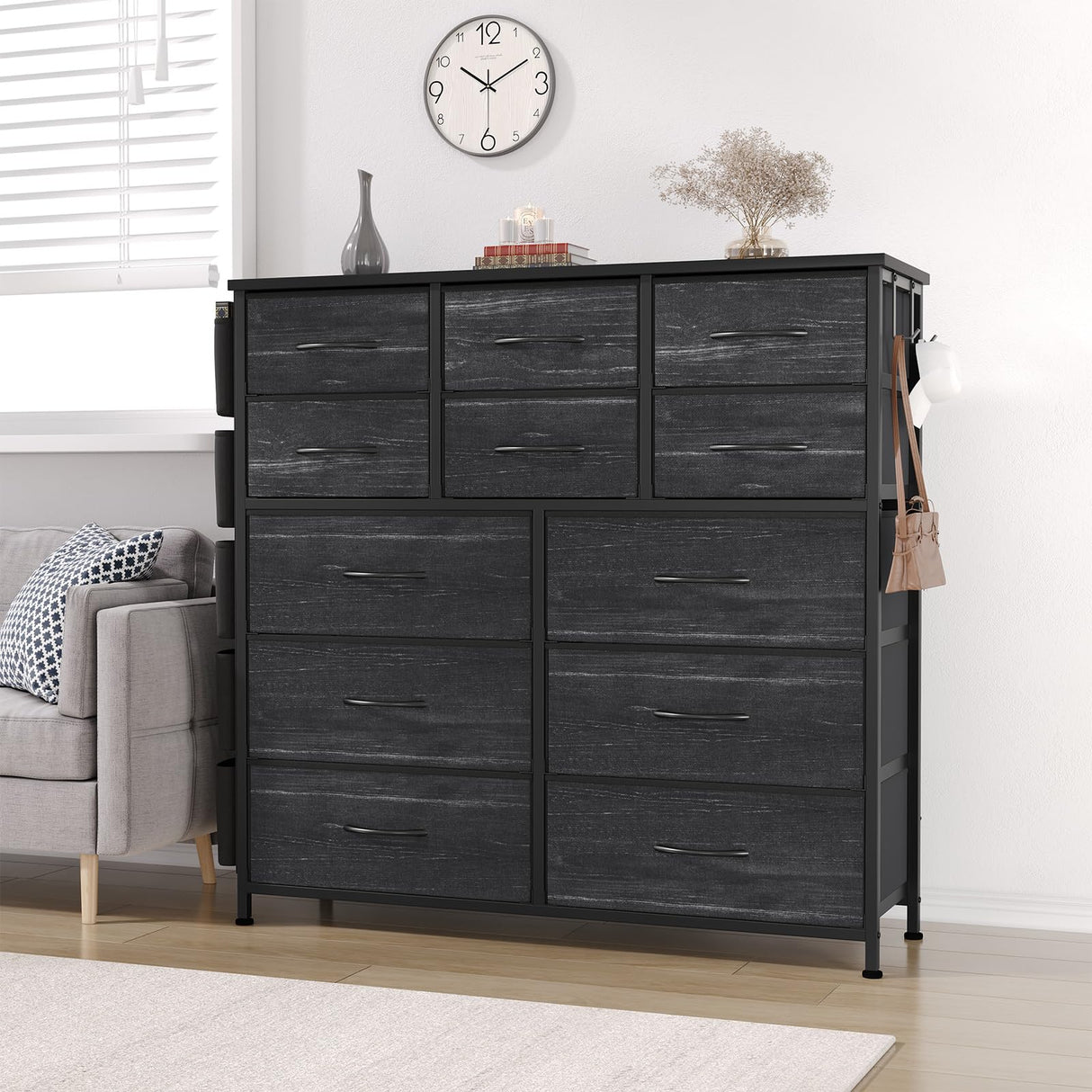 Dresser for Bedroom with 12 Drawers, Tall Dresser Chest of Drawers