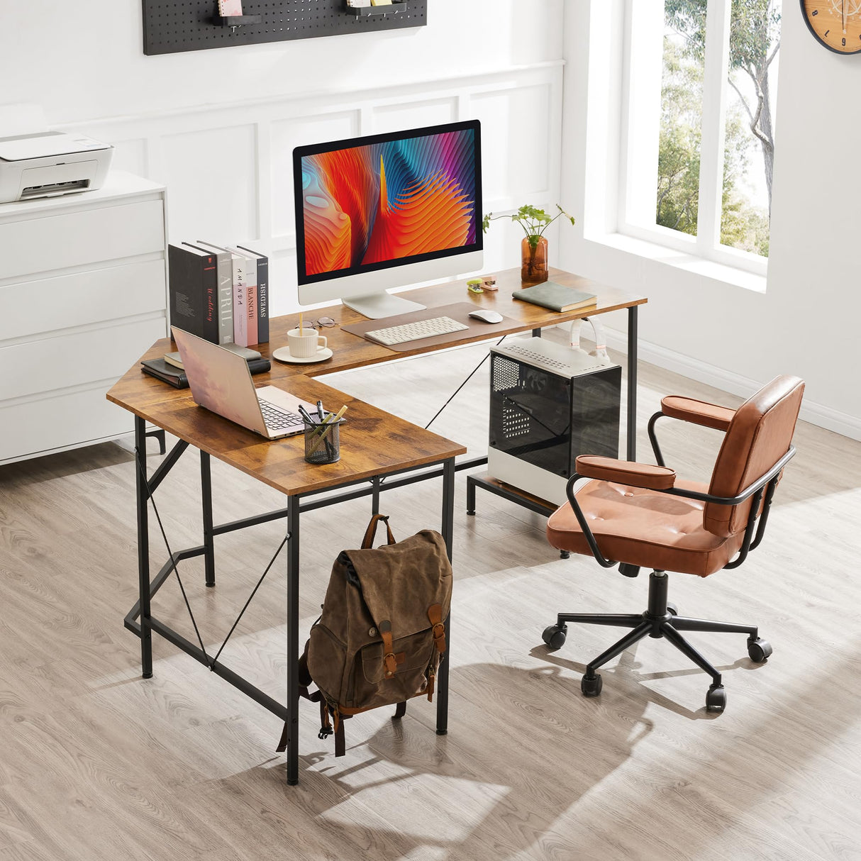 L Shaped Desk,66 Inch,Corner Desk for Home Office,Computer Gaming Table