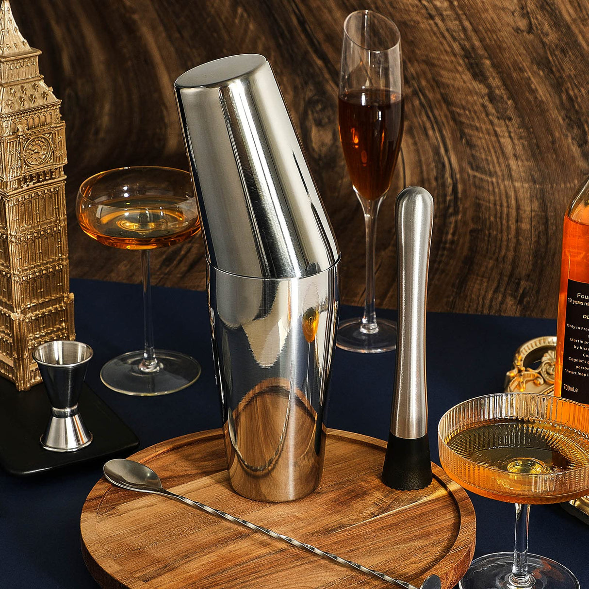 16 Pieces Cocktail Shaker Set Including 4 Pcs Boston Shaker 4 Pcs Muddler