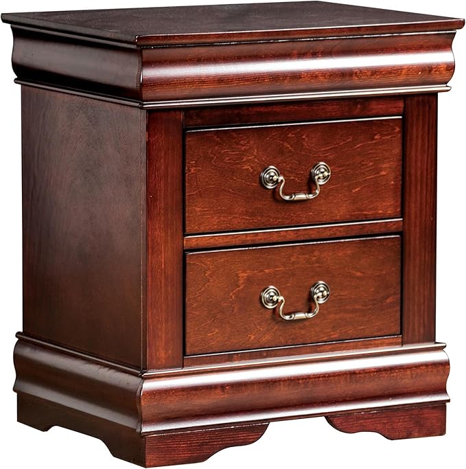 Nightstand, 2 Drawers, Solid Wood
