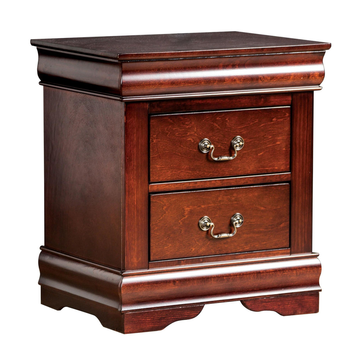 Nightstand, 2 Drawers, Solid Wood