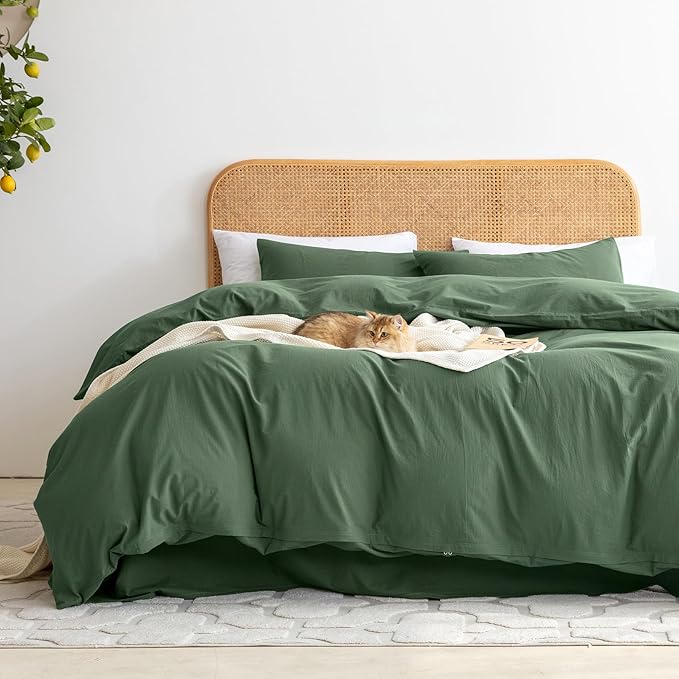 Linen Feel Like Textured, Luxury Soft and Breatheable Bedding Set