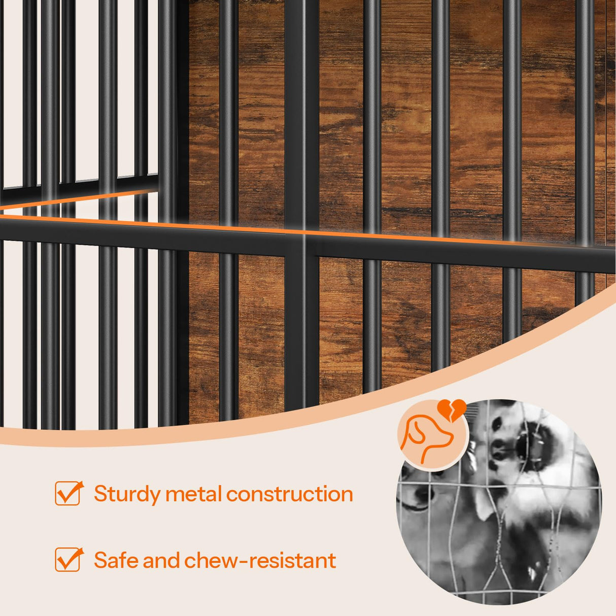 36.6" Heavy Duty Dog Crate Furniture with Sliding Barn Door