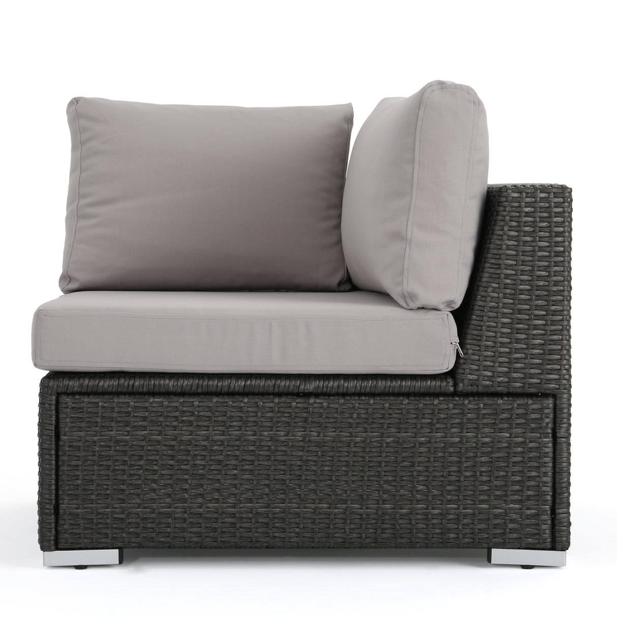 Santa Rosa Outdoor Wicker 5 Seater Sectional Conversation Set with Aluminum Frame and Water Resistant Cushions