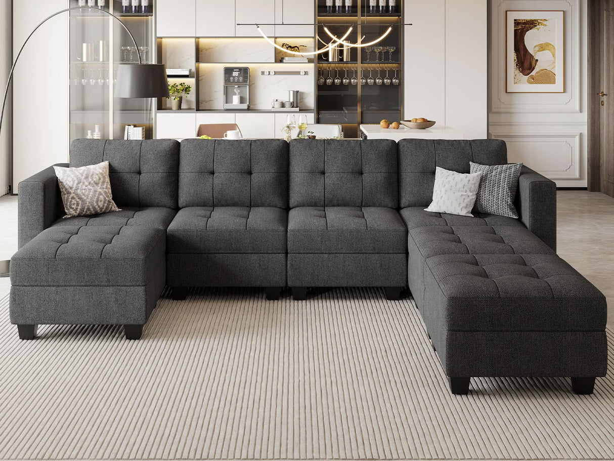 Modular Storage U-Shape Sectional Sofa Couch