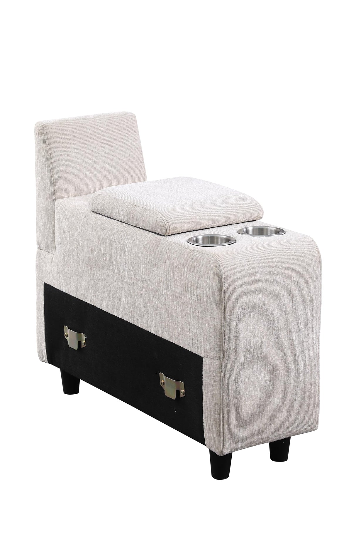 127" L-Shaped Sectional Couch with Movable Ottoman & 6 Throw Pillows