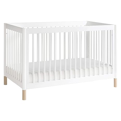 Gelato 4-in-1 Convertible Crib with Toddler Bed Conversion in Washed Natural and Black
