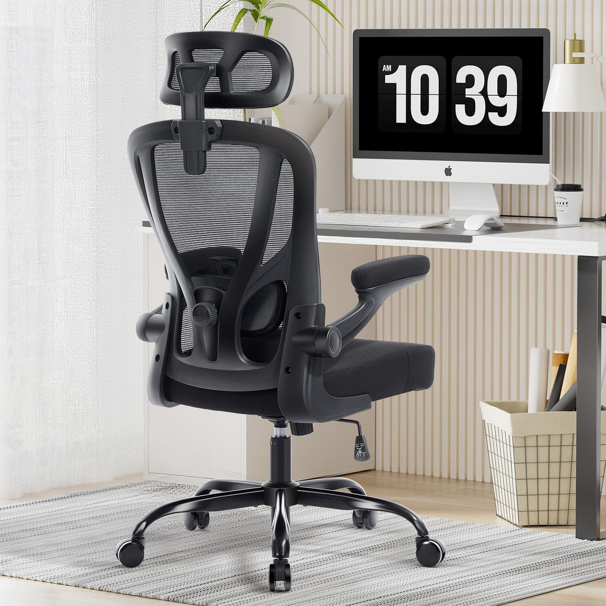 Ergonomic Office Chair with Lumbar Support and Adjustable Headrest