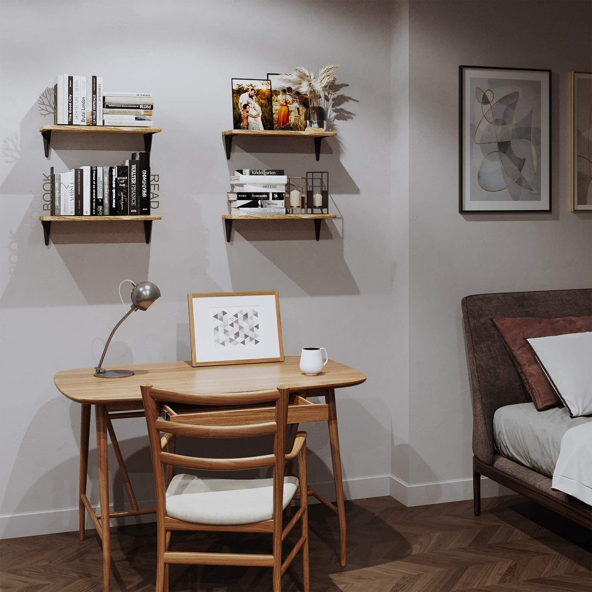 Arras Floating Shelves for Wall Storage, Wood Wall Shelves for Kitchen Organization