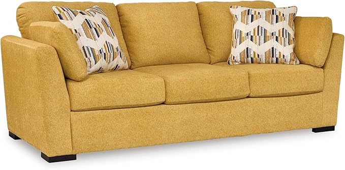 Keerwick Scandinavian Sofa with 4 Toss Pillows, Blue