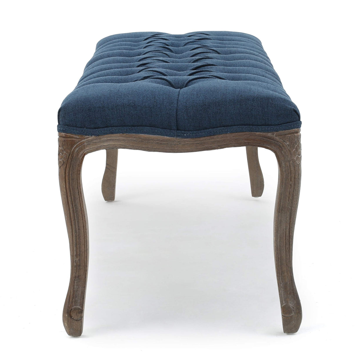 Christopher Knight Home Tassia Tufted Fabric Bench, Dark Blue