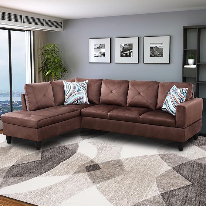 97" W Sectional Sofa with Chaise, Modular Sectional Sofa for Living Room