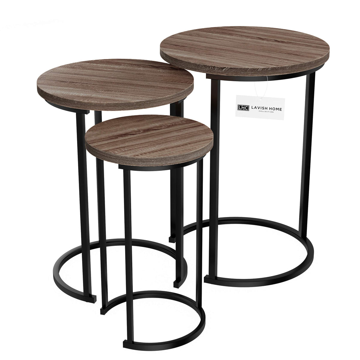 Nesting Tables - Set of 3 Round Side Tables for Living Room, Bedroom