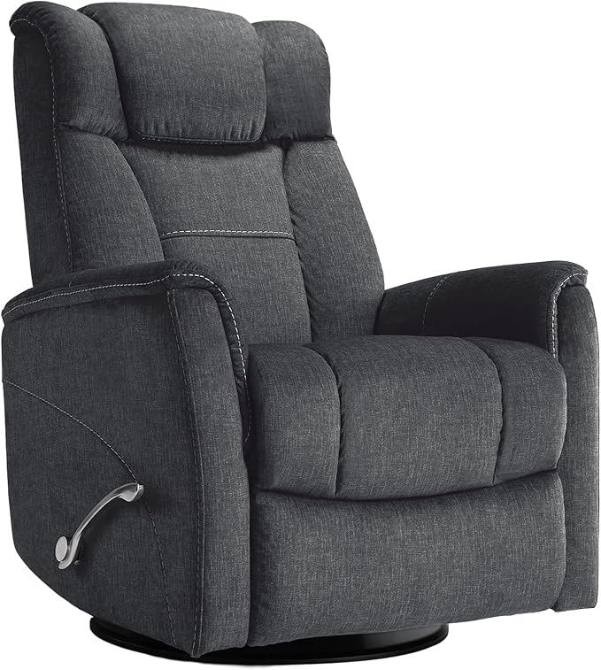 VervaGlide 360° Manual Swivel Rocker Recliner Chair – Ergonomic Back Support