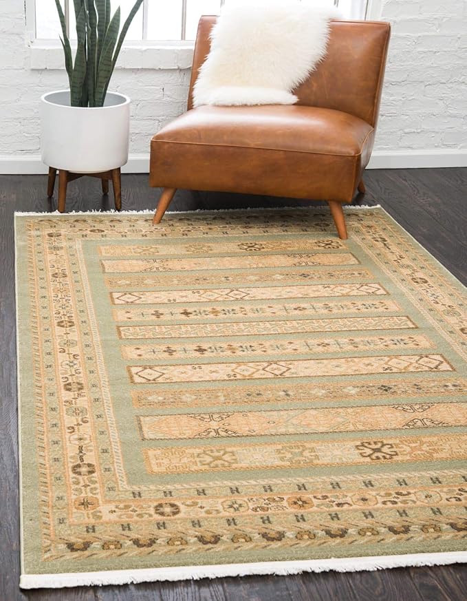 Fars Collection Area Rug - Pasadena (5' 1" x 8' Rectangle, Brown/ Light Brown)