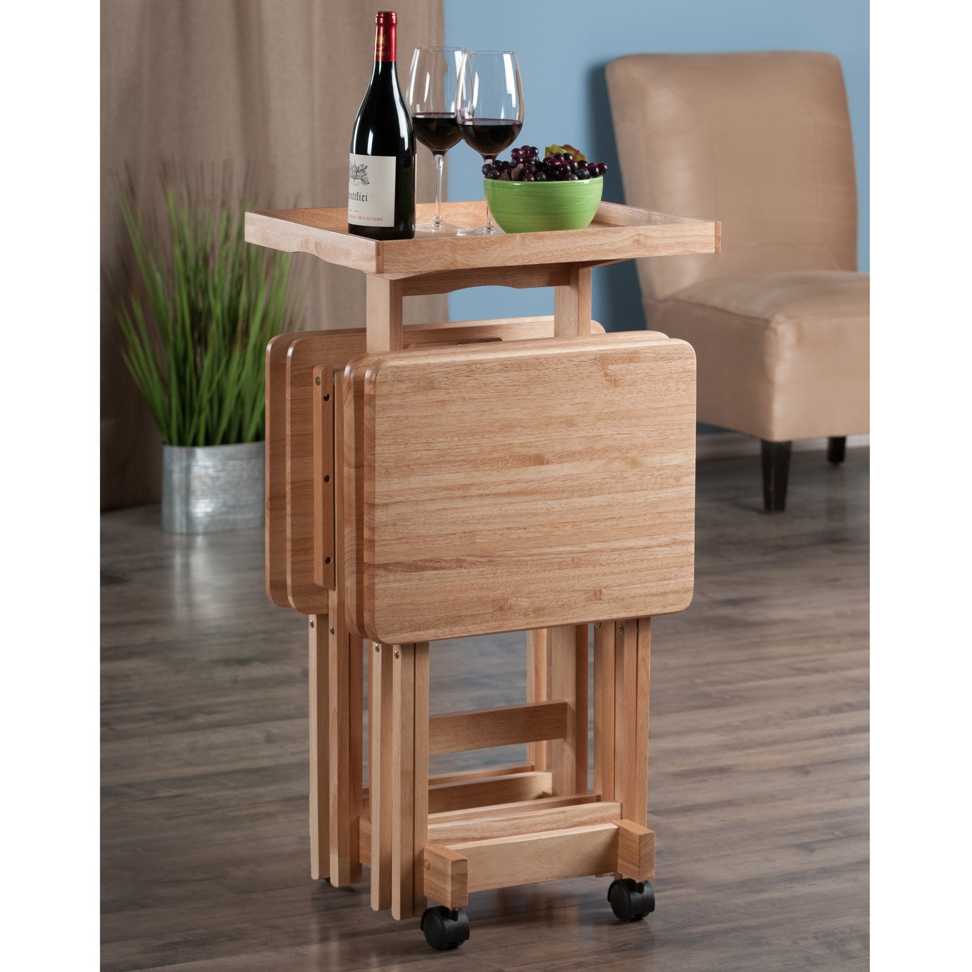 6-Piece Snack Table, Natural (42820)