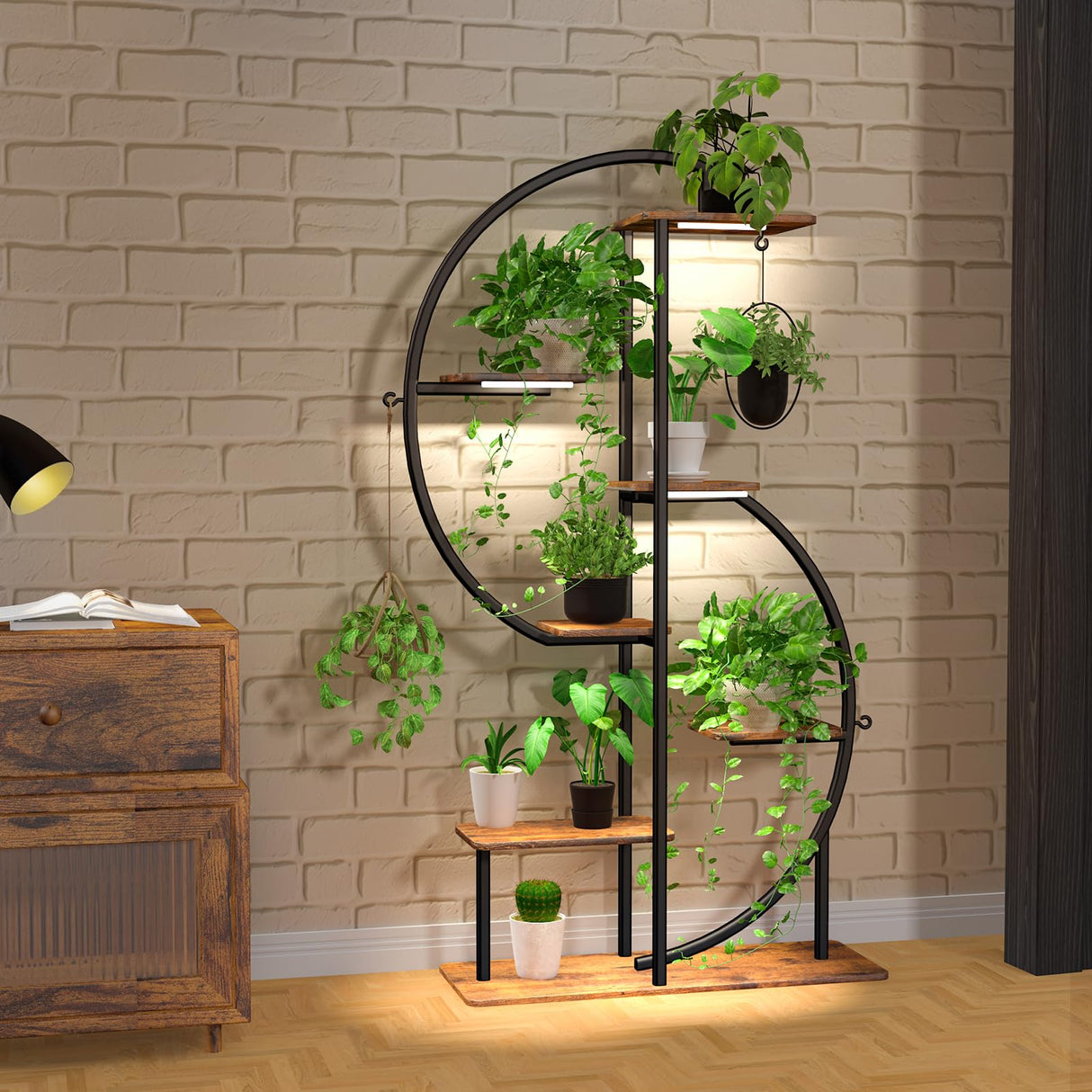 S-Curve 63" - 7 Tier Indoor Metal Plant Stand