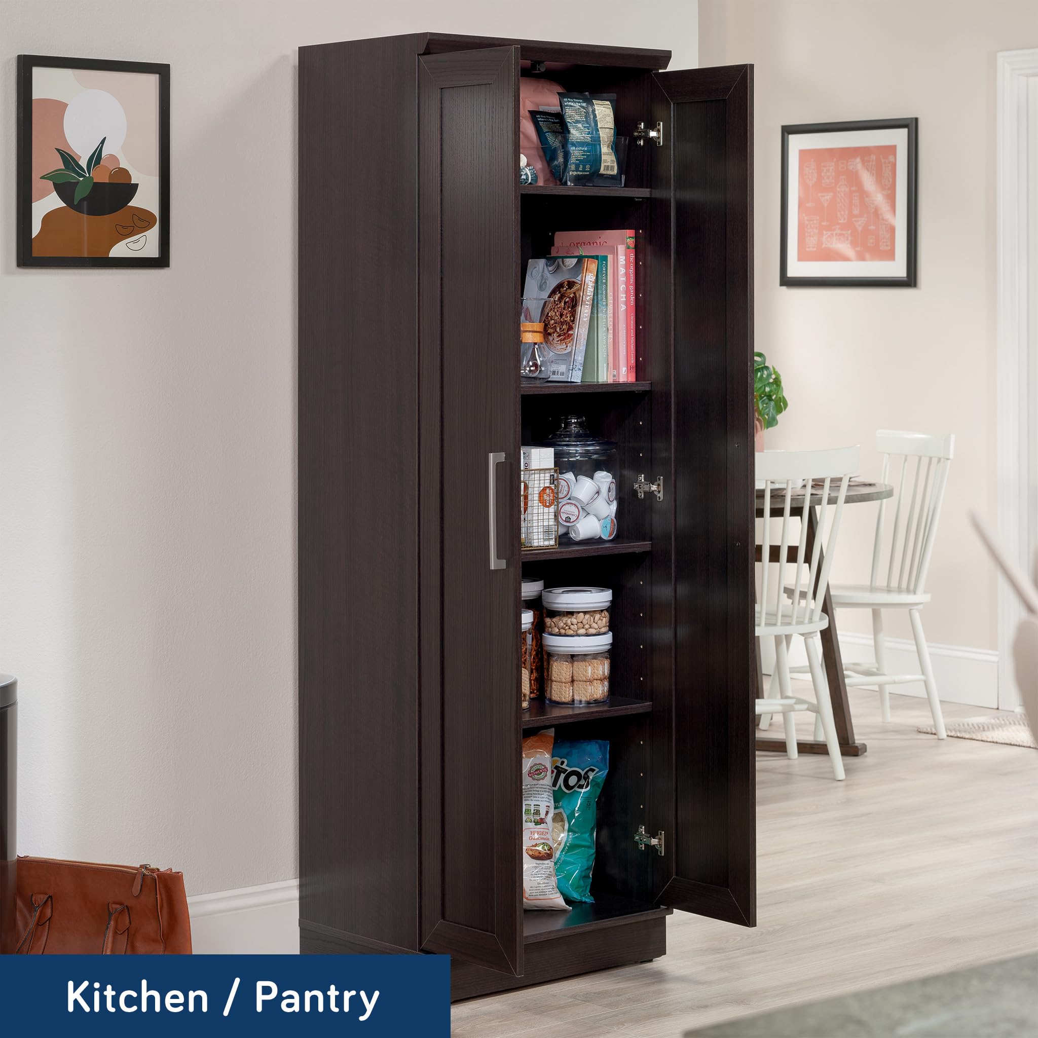 Sauder HomePlus Storage Pantry cabinets, L: 23.31" x W: 17.01" x H: 71.18", Dakota Oak