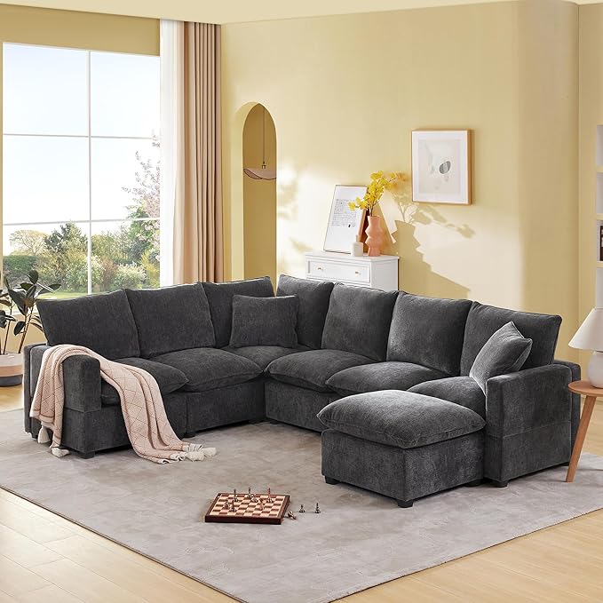 Modern Large Sectional Sofa, U-Shaped Sectional Sofa