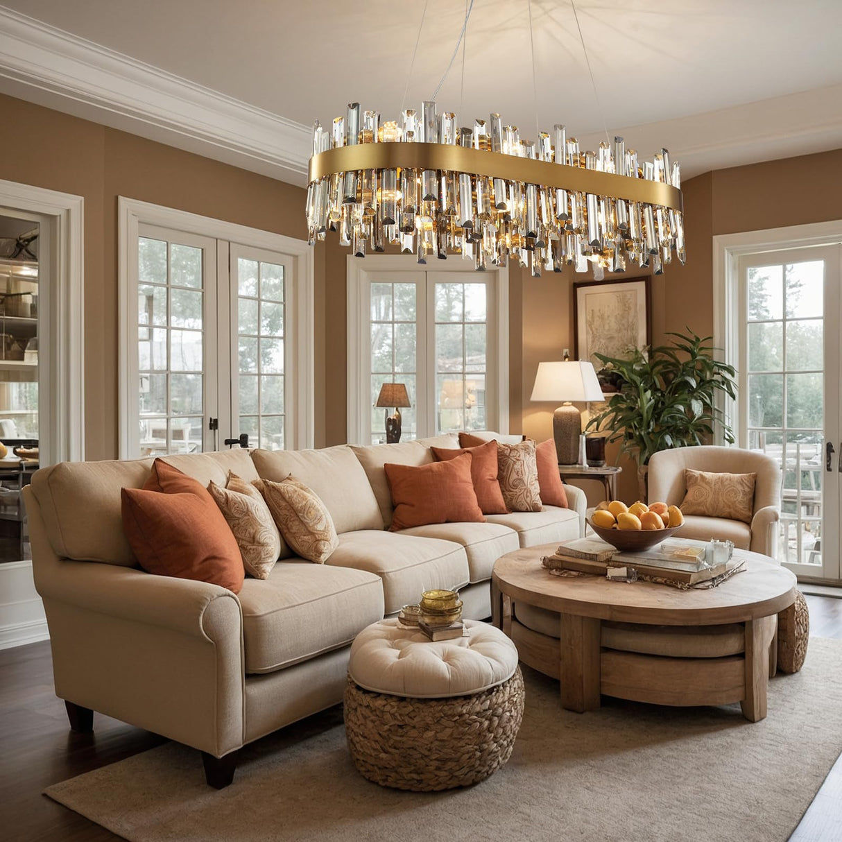 Luxury Modern Crystal Chandelier, L40'' Dining Room Chandelier Over Table