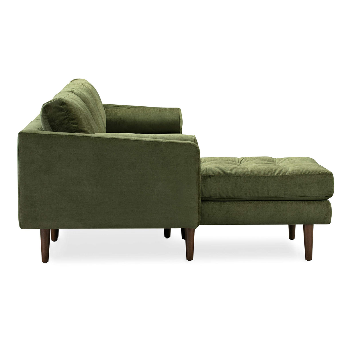 Napa Left-Facing Sectional Sofa, Distressed Green Velvet