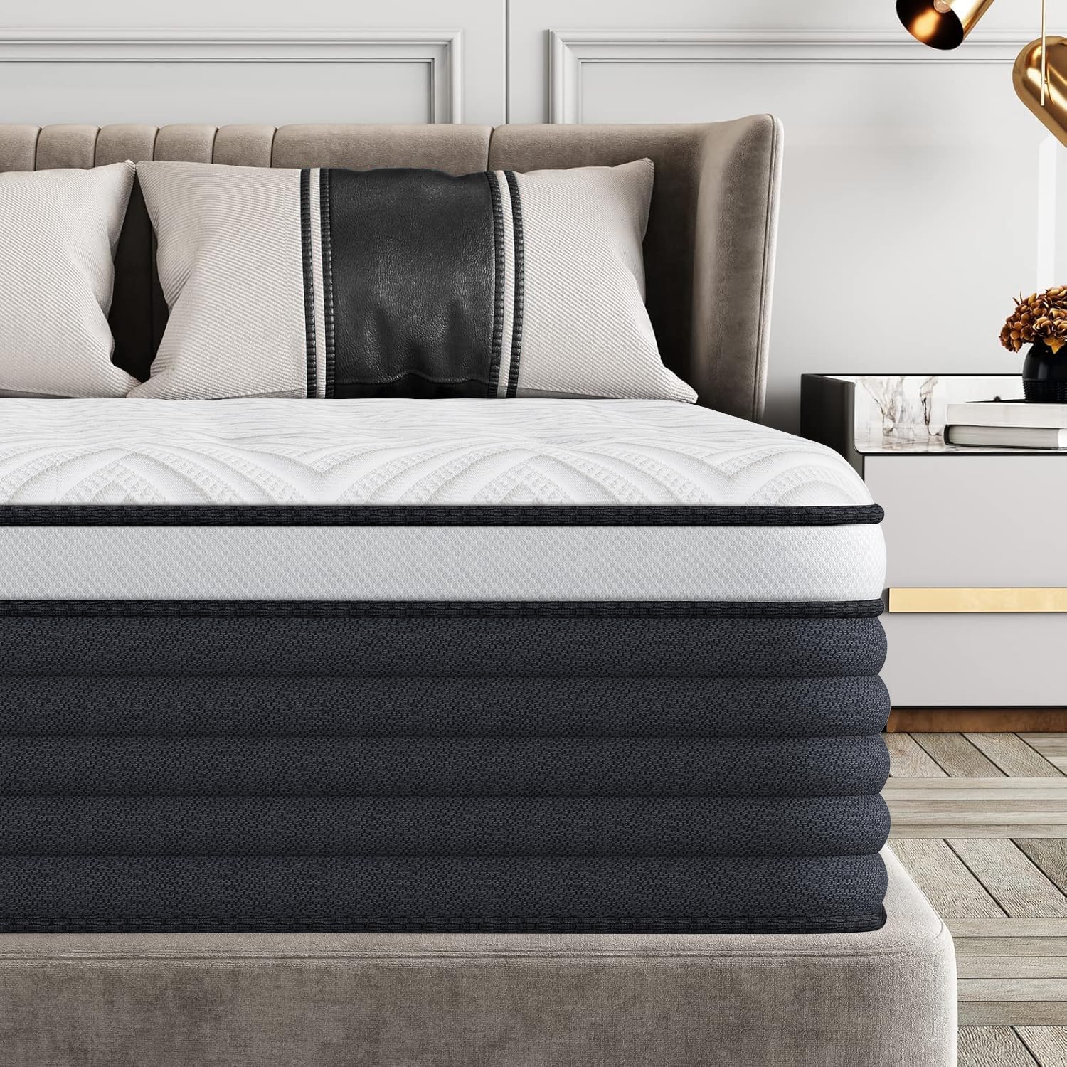 Full Mattress - Medium Firm Feel, Zoned Pressure Relief, Breathable, Certified Safe Foams & Fabric