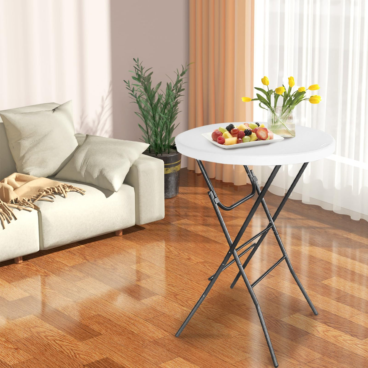 Cocktail Table 28in Hightop Table Round Folding Portable Bistro