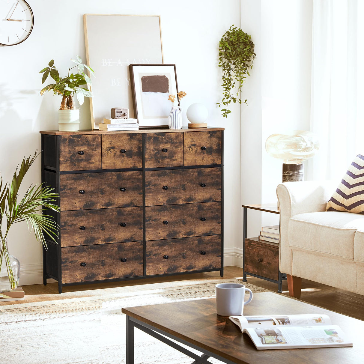 10 Drawers Wide Dresser, 10 Drawers 10-Drawer Dresser Storage Tower