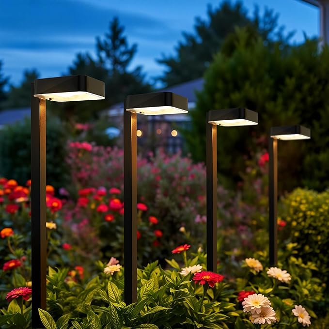 Solar Pathway Lights Outdoor,6 Pack Bright Modern Solar Lights Waterproof