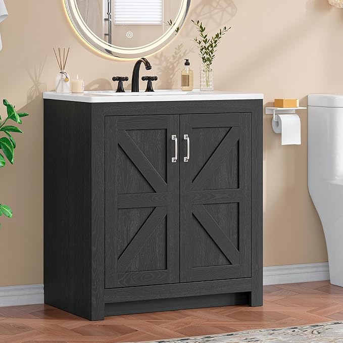 Farmhouse Bathroom Vanity with Sink, Freestanding Bathroom Vanities