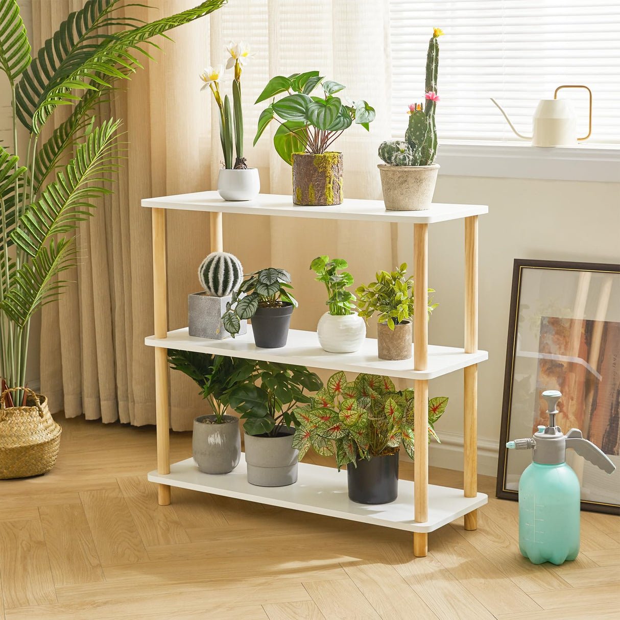 3-Tier Wooden Open Bookcase - Modern Freestanding Bookshelf Storage Organizer