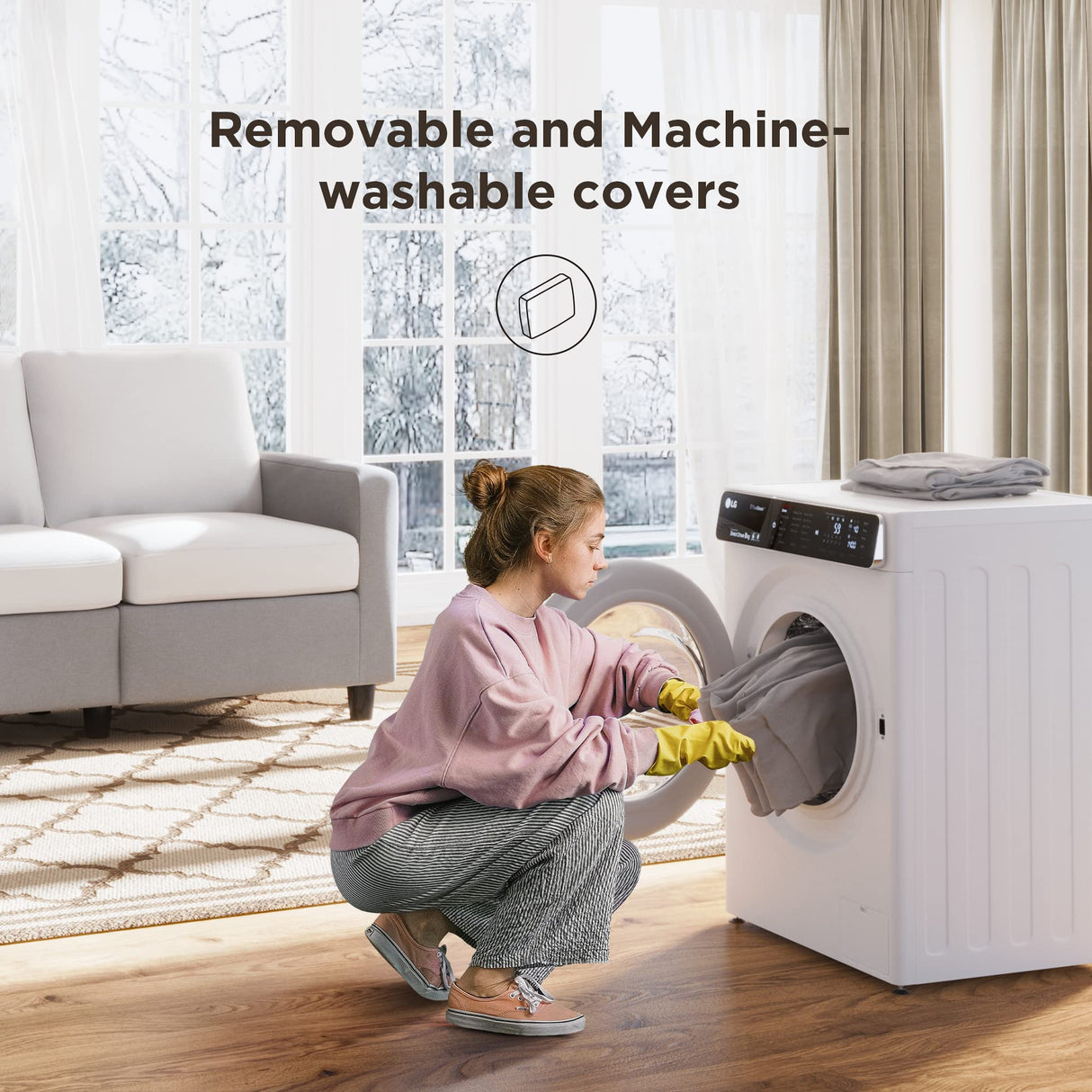 Convertible Sectional Sofa, L Shaped Couch with Linen Fabric