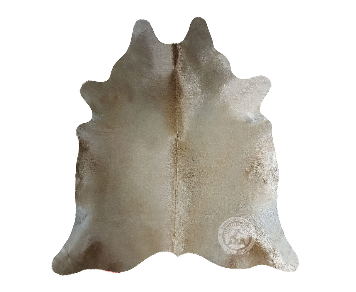 100% Genuine Champagne Cowhide Rug - Modern Style Animal Skin Rug & Floor Carpet