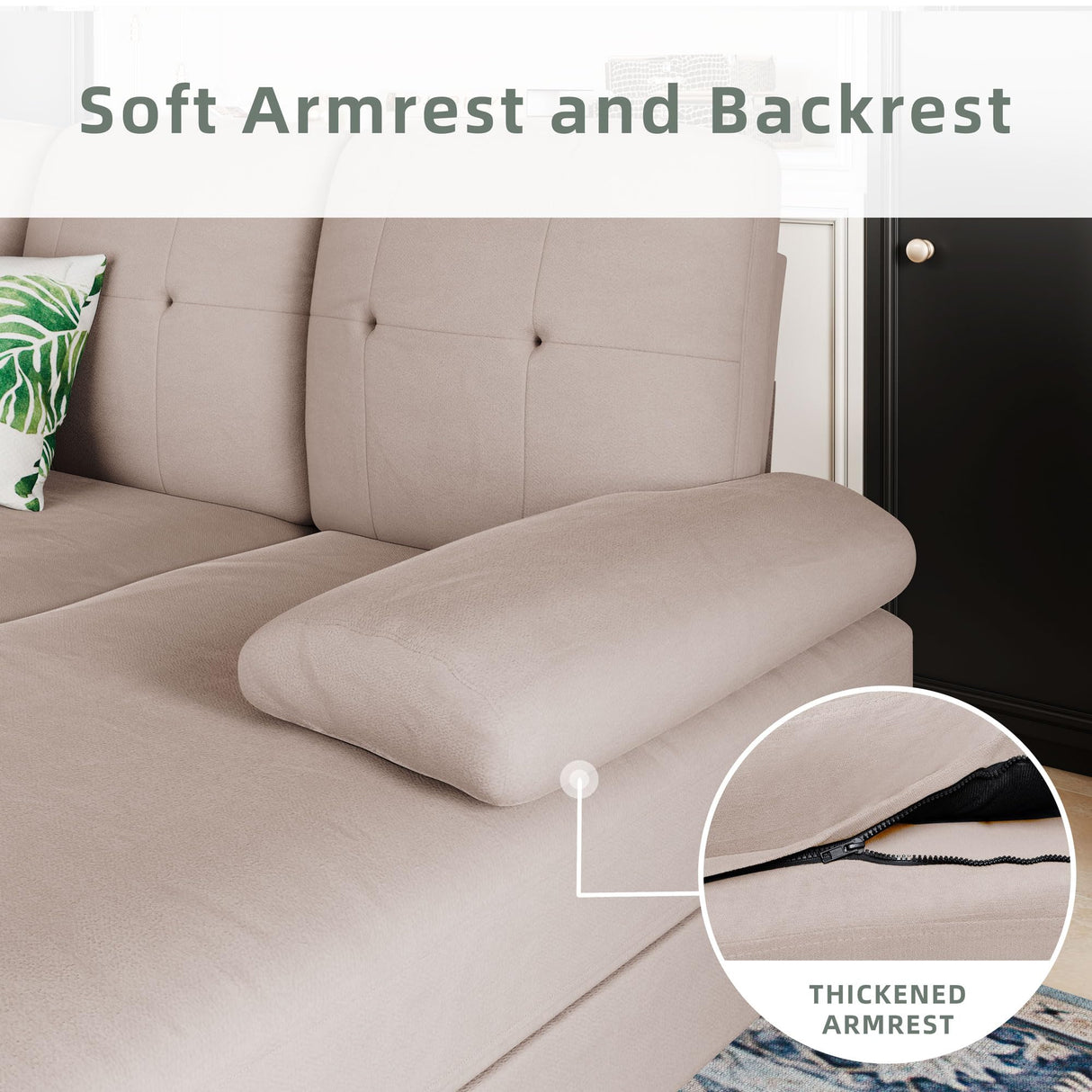 Sectional Couches for Living Room, U Shaped Sofa Couch with Double Chaise