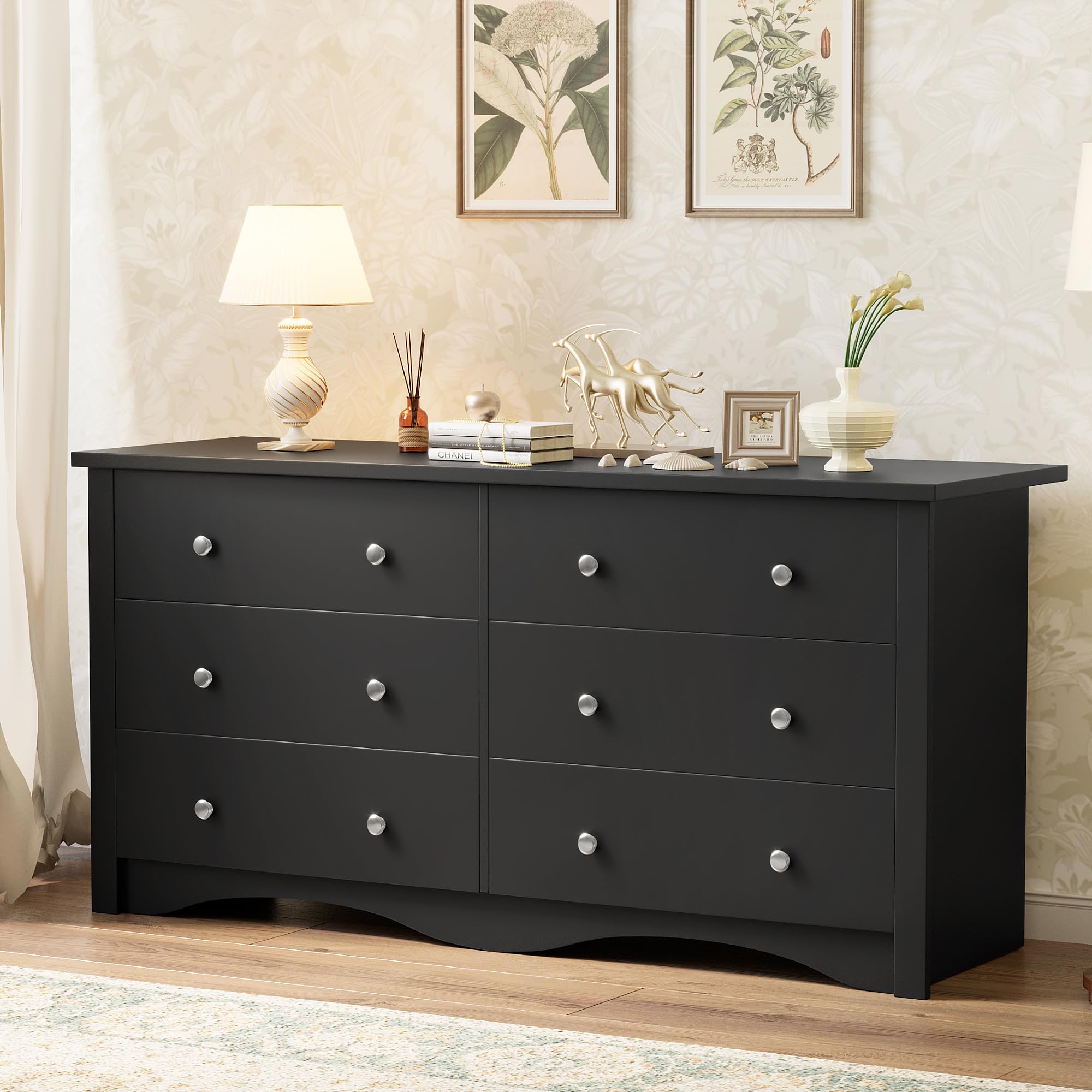 Dresser for Bedroom, 6 Drawer Dressers, Wide Storage Organizer Chest