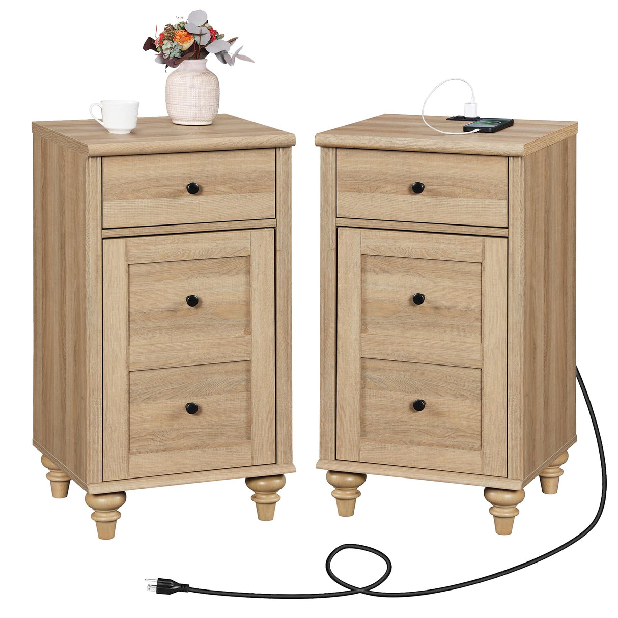 Nightstands with Charging Station