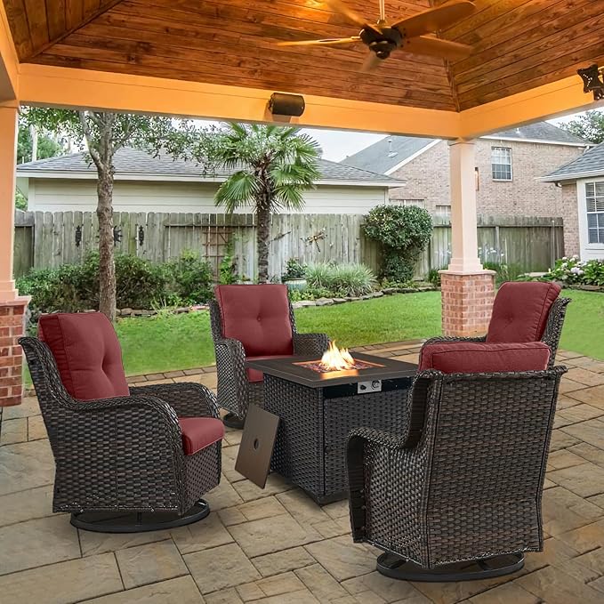 Wicker Outdoor Furniture Patio Furniture Set - 6 Piece Patio Conversation Set