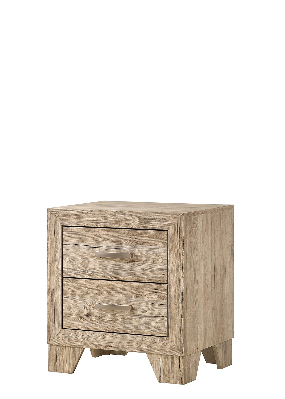 Miquell 2-Drawer Wooden Nightstand in Natural