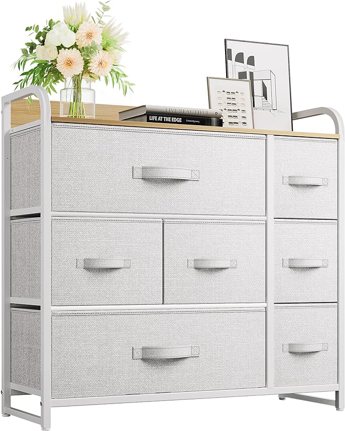 Dresser with 7 Drawers - Fabric Storage Tower