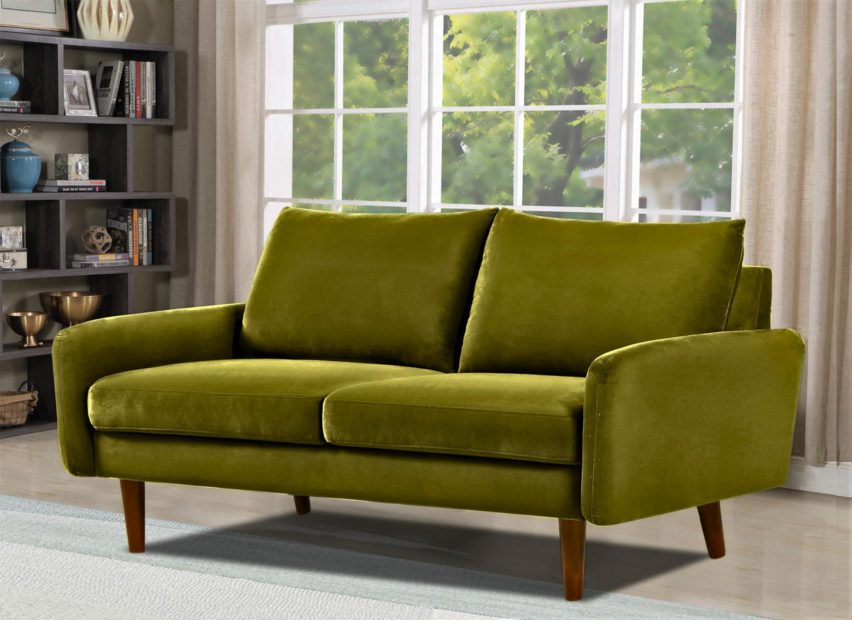 Kent Velvet Loveseat Sofa for Modern Living Rooms and Compact Spaces