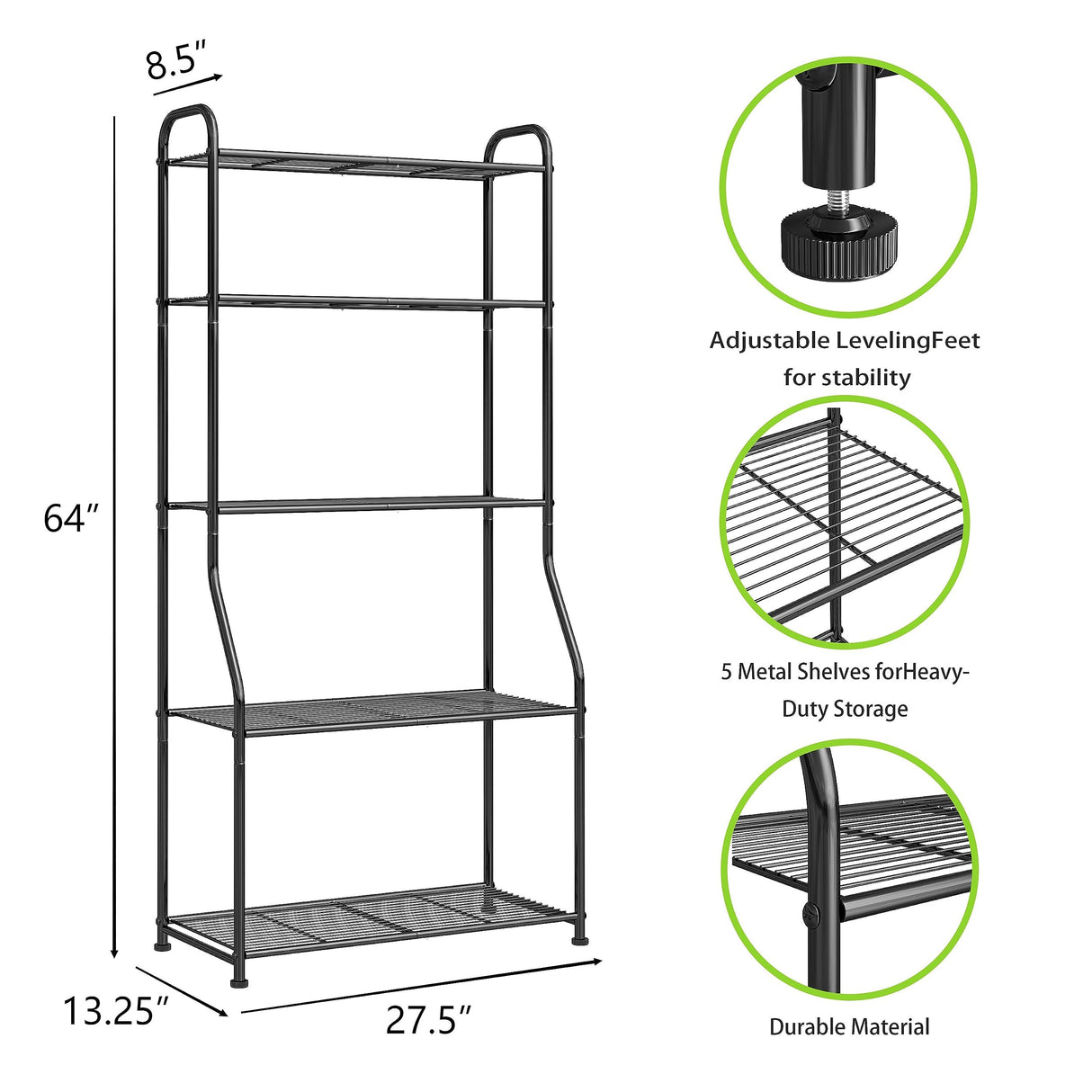 5-Tier Metal Plant Shelf – Tall Plant Stand