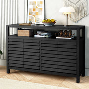 Sideboard Buffet Cabinet with 4 Doors&Shelves, Accent Storage Cabinet with Decorative