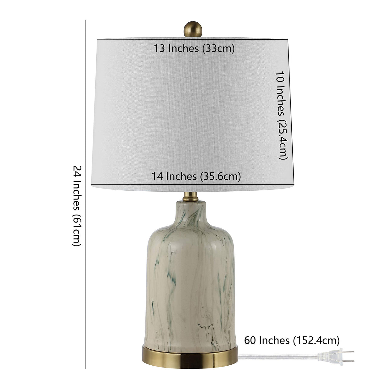 Lighting Collection Sage Grey Ceramic 24-inch Bedroom Living Room Home Office Desk